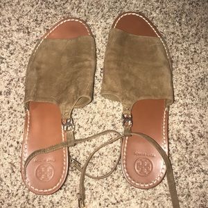 Brown suede Tory Burch sandals